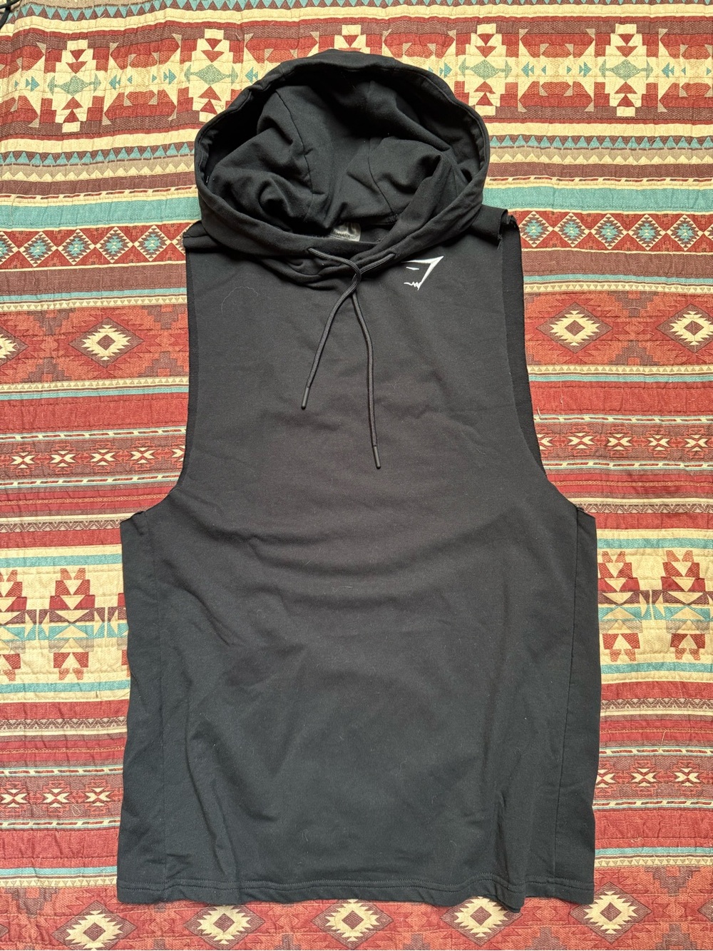 Gymshark Black Sleeveless Hoodie Tank size medium